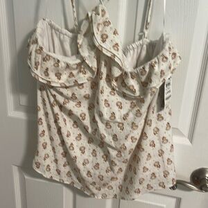 NWT INC adjustable strap V-neck top NWT